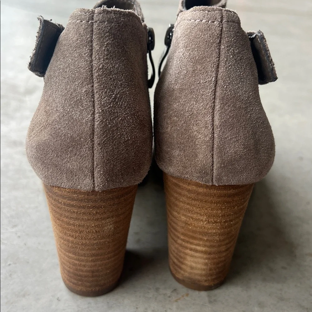 Franco Sarto Women's Ellia Shoes Taupe Side Zipper Booties With Heel, sz 8 🍒 - Picture 5 of 8